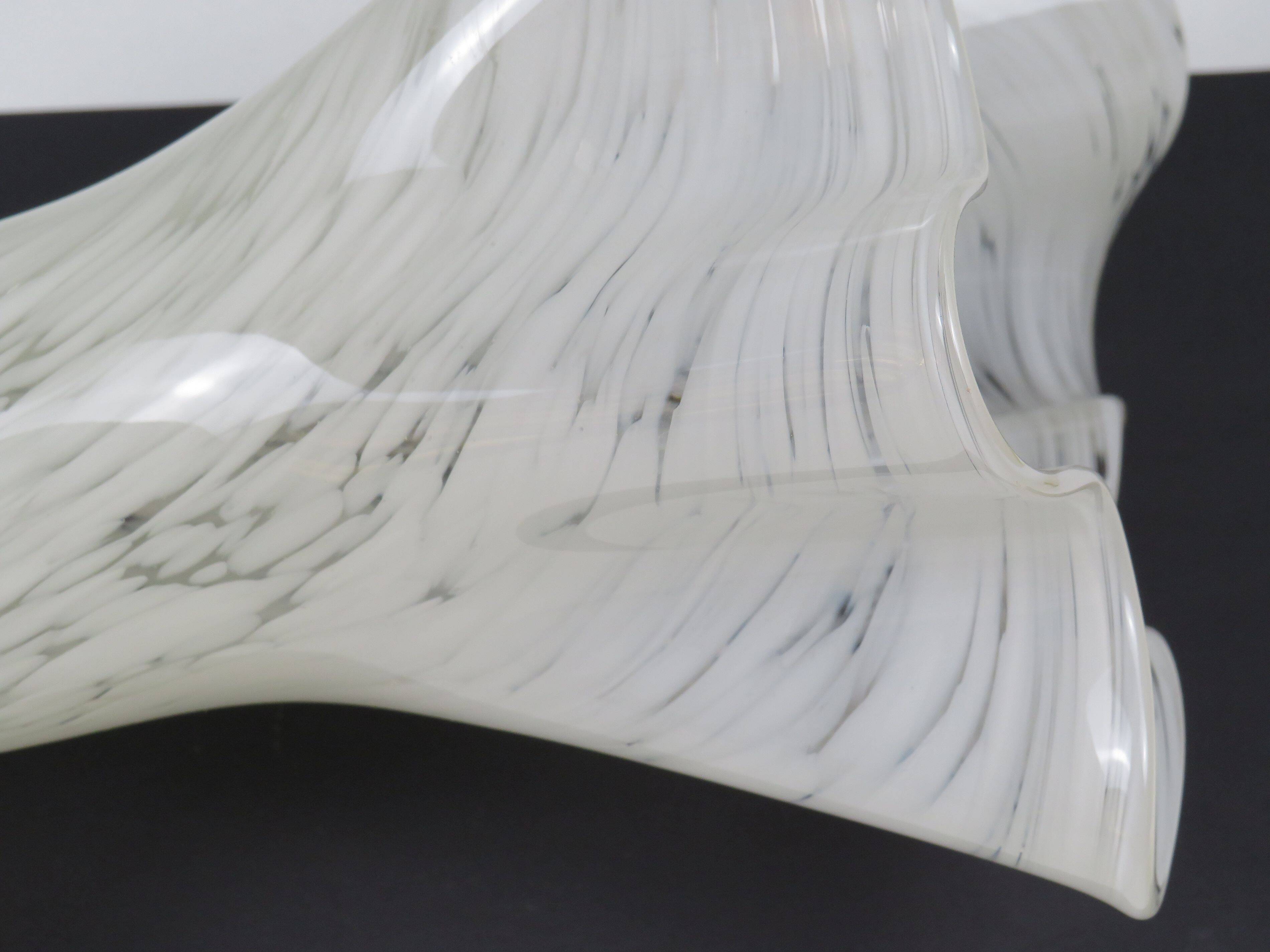White Murano glass vase, Italy, mouth-blown vintage design