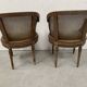 Pair of Louis XVI style basket armchairs in patinated beech, 20th century