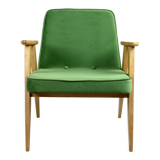 Light green velvet 366 lounge chair by Józef Chierowski, 1970s