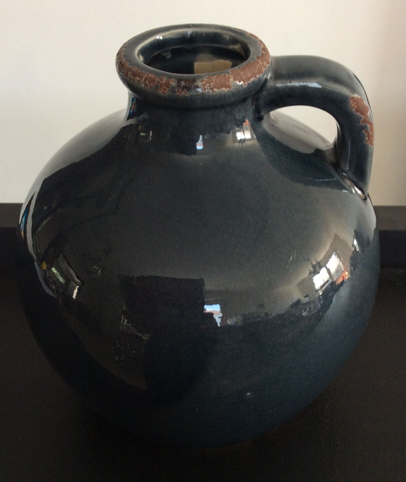 Vintage enamelled ceramic vase