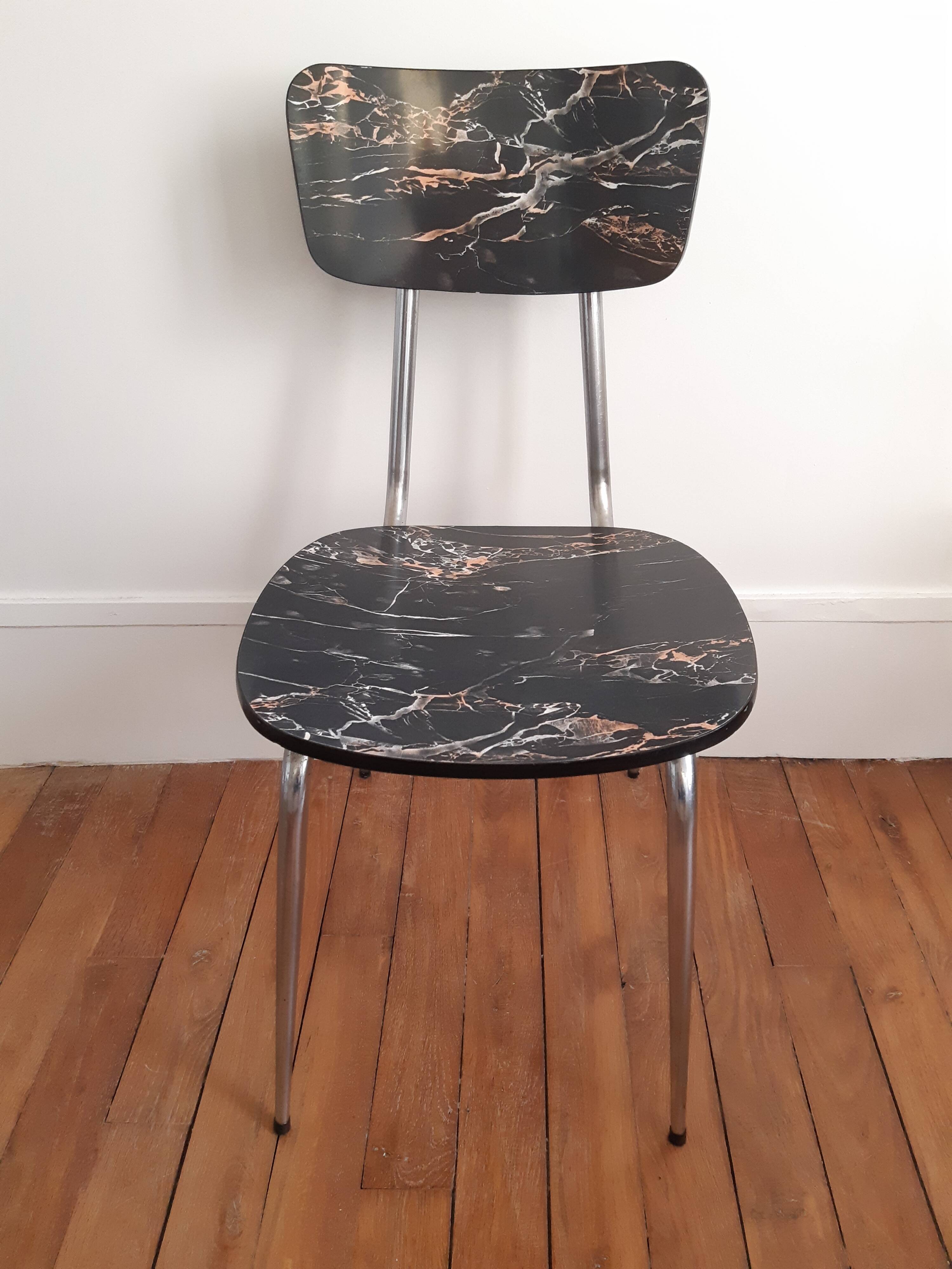 Set of 4 formica chairs signed roc