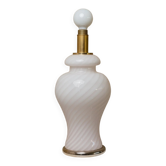 XXL Murano Glass Table Lamp, 1970s Italy, soft pink opaline – hand-blown glass with brass base