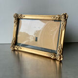 Cadre en bois doré mesures 20 cm x 14 cm verre convexe