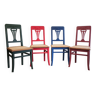 Lot de quatre chaises colorées Art Déco