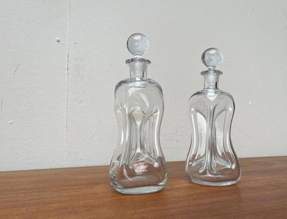 Danish Vintage Kluk Kluk Glass Bottles from Holmegaard, 1970s, Set of 2