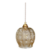Vintage amber glass globe pendant light