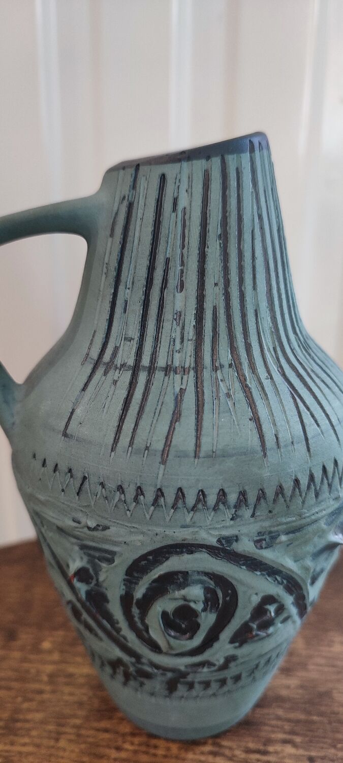 Vintage terracotta pitcher vase