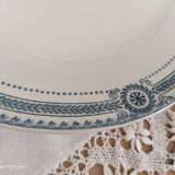 Set of 2 round dishes trundle in Iron Earth Sarreguemines model Carina decoration blue frieze