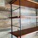 Vintage teak and metal shelf from the 60s