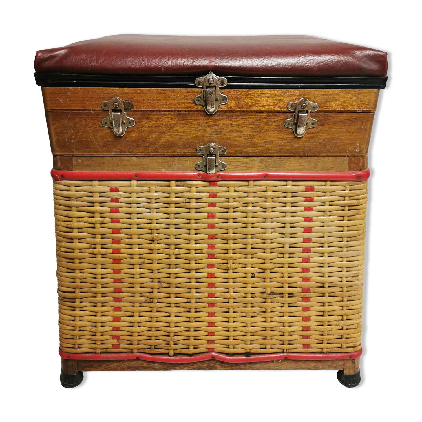 Siège coffre , tabouret vintage de pecheur