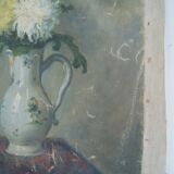 Still life with bouquet of flowers oil on canvas signed