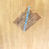 Table basse console polonaise en forme de feuille des années 70