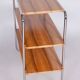 Czech Bauhaus Walnut and Chrome-Plated Steel Etagere attributed to Kovona, 1940s