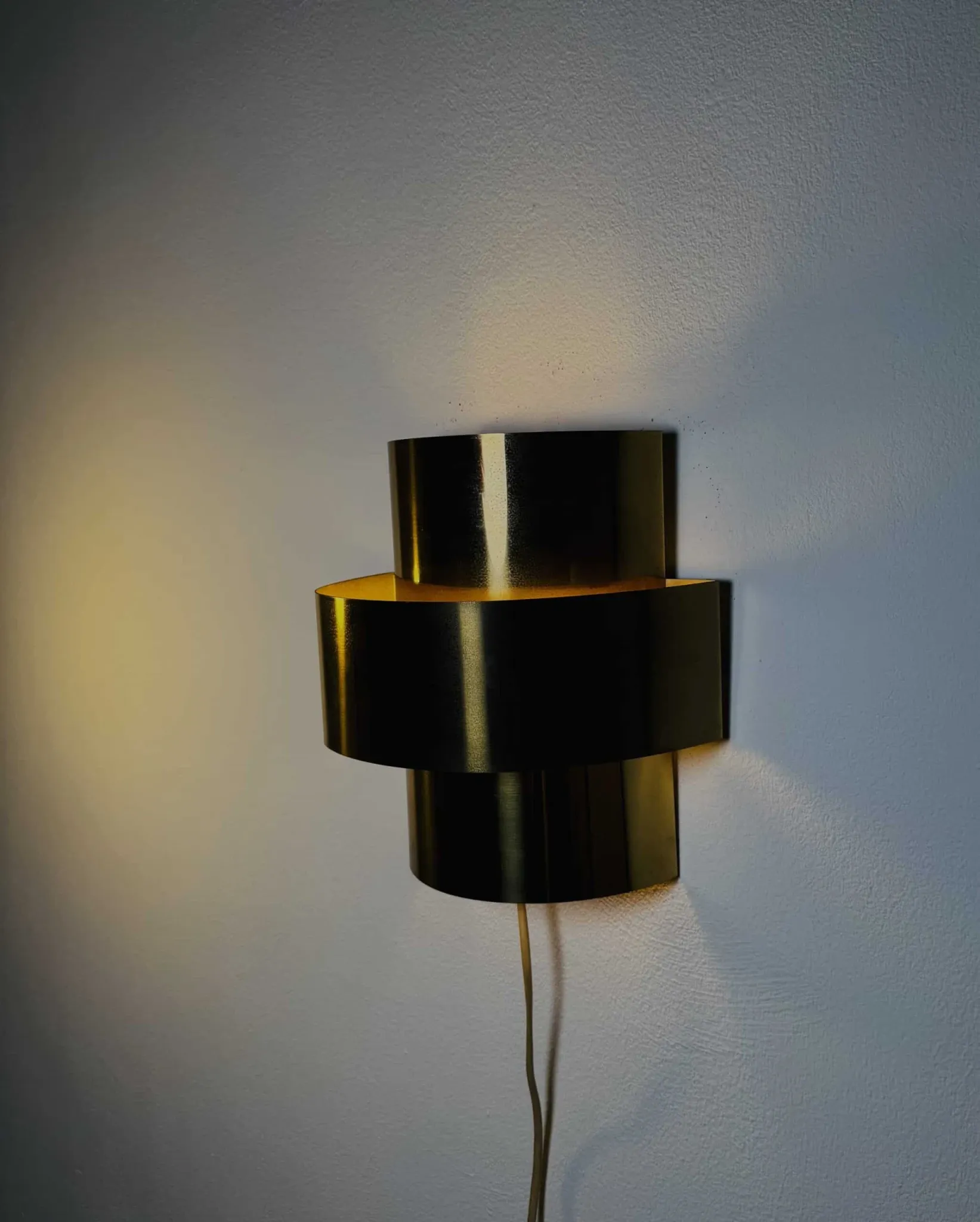 Gold Coloured Layered Wall Lamp By Anvia Nederland, The Netherlands, 1960S