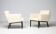 Pair of cream wool lounge chairs Martin Visser SZ48