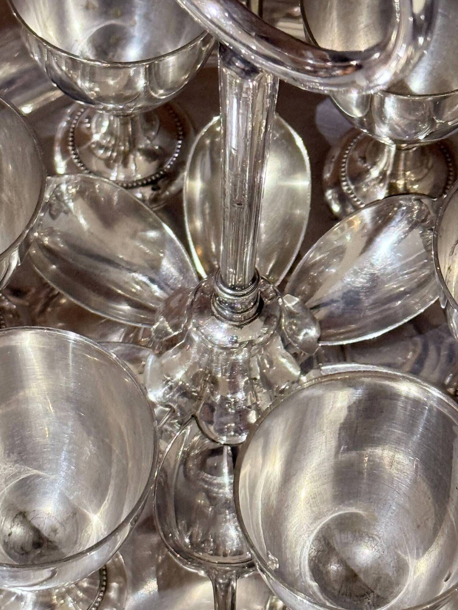 Antique Silver Egg Coddler Stand Holder Set Of 6 Egg Holder With 6 Silver Spoons
