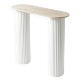 Console travertin et bois | chêne blanc