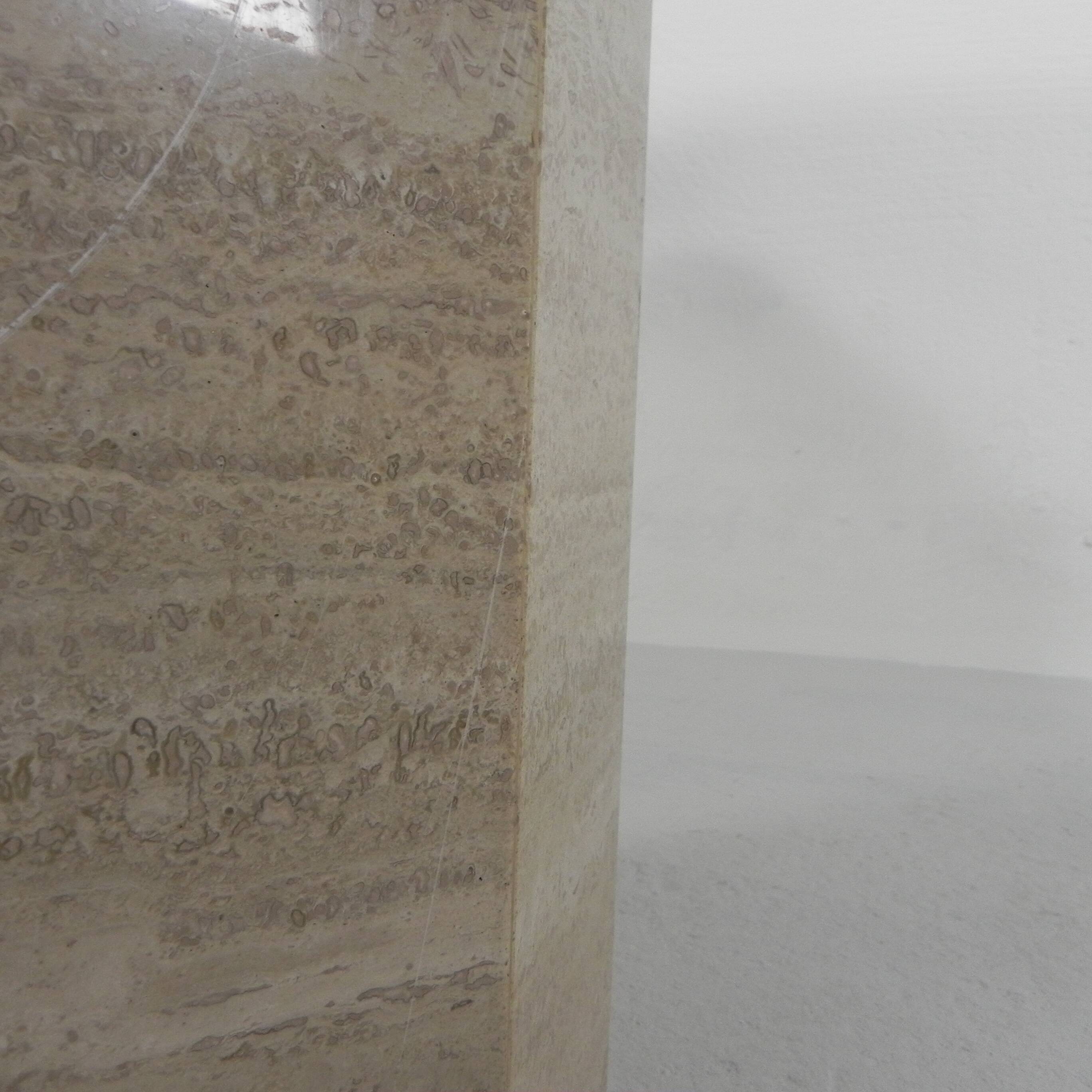8-sided mid-century travertine dining table, 1970s