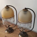 Pair of bedside lamps with grapevines
