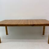 table à manger extensible en bois de pin, Rainer Daumiller, années 1970