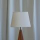 Modern Danish, a conical table lamp in teak, 1980s.