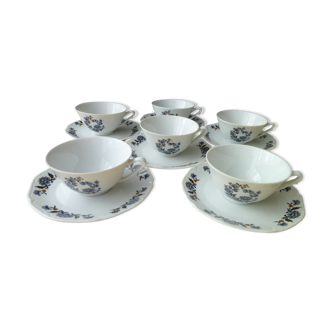 Set of 6 Coffee Cups in Sologne Porcelain