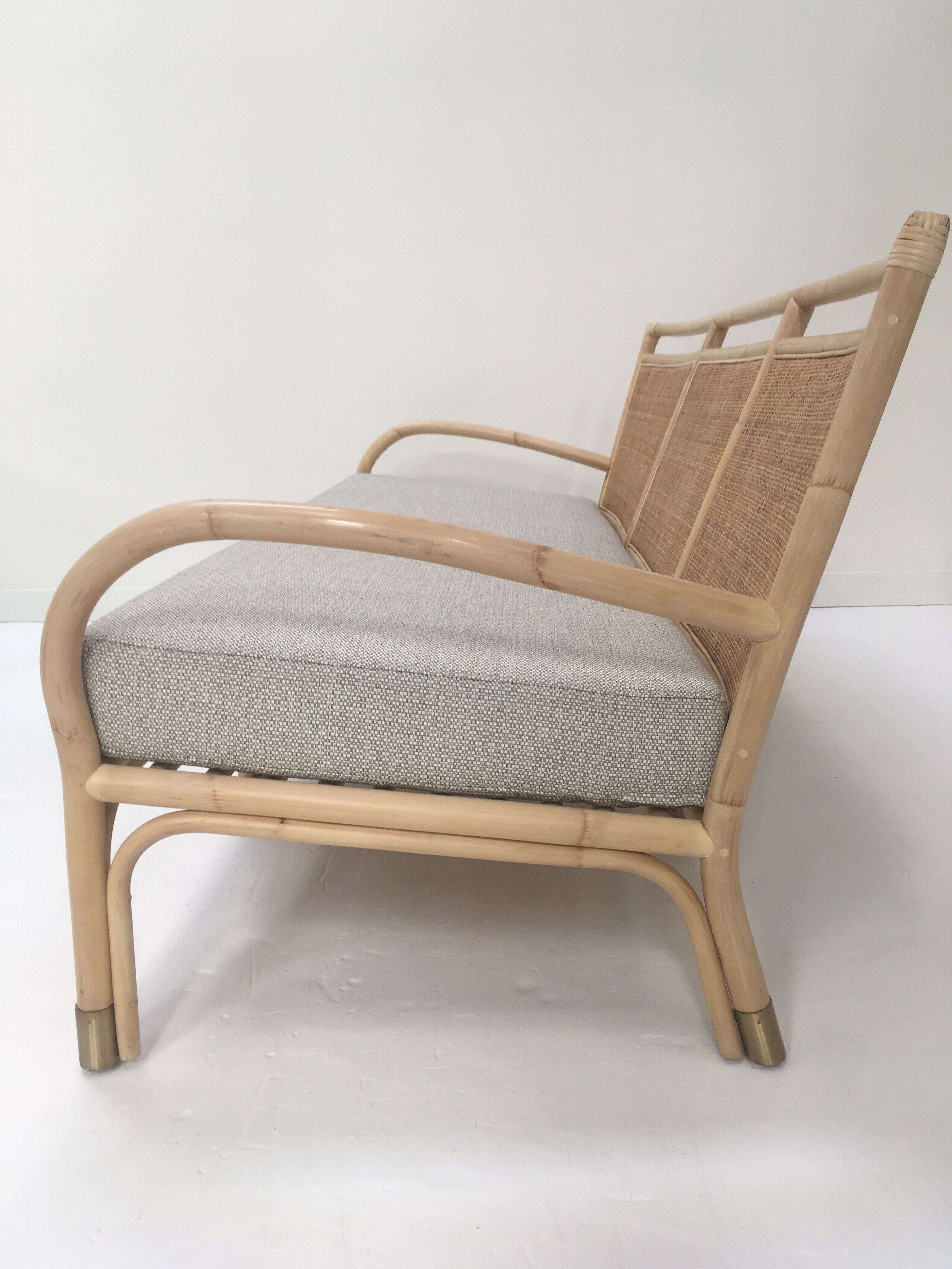 3-seater rattan and canning sofa