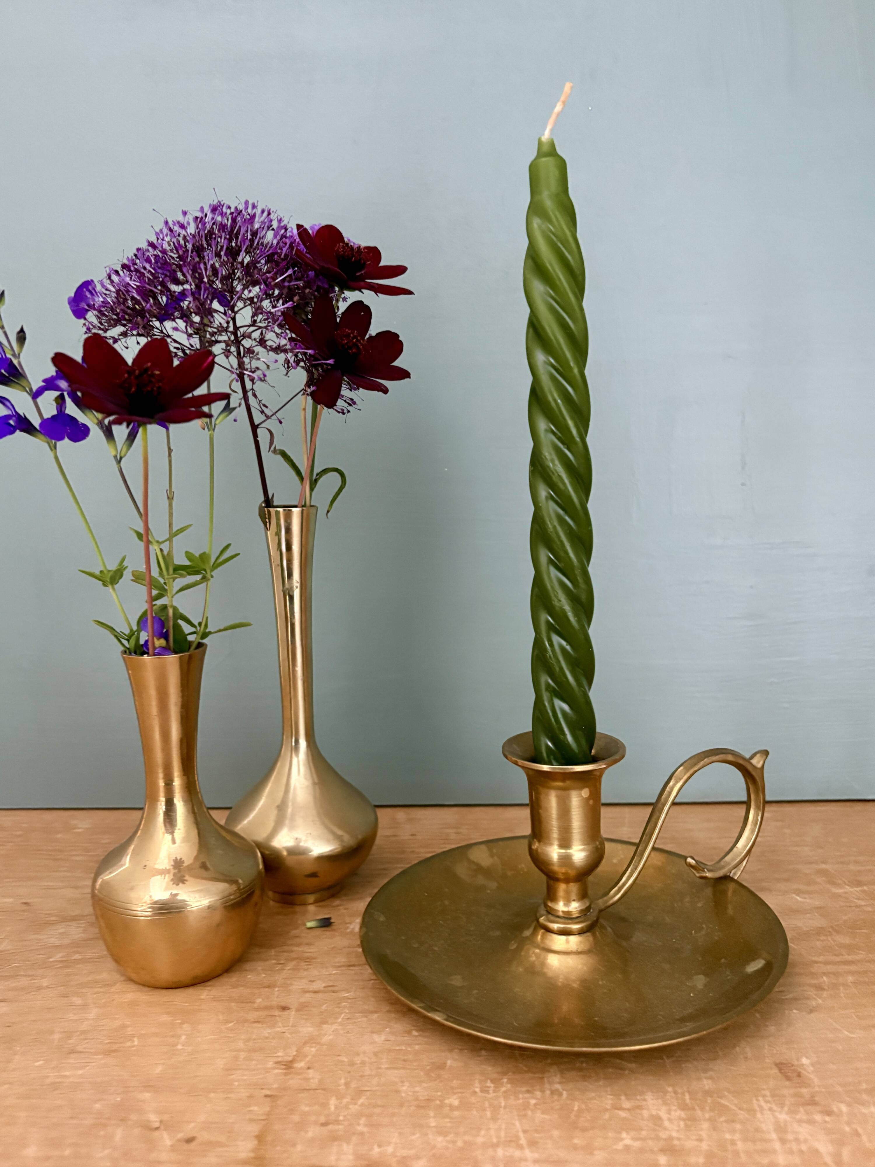 Antique brass candlestick - candle holder