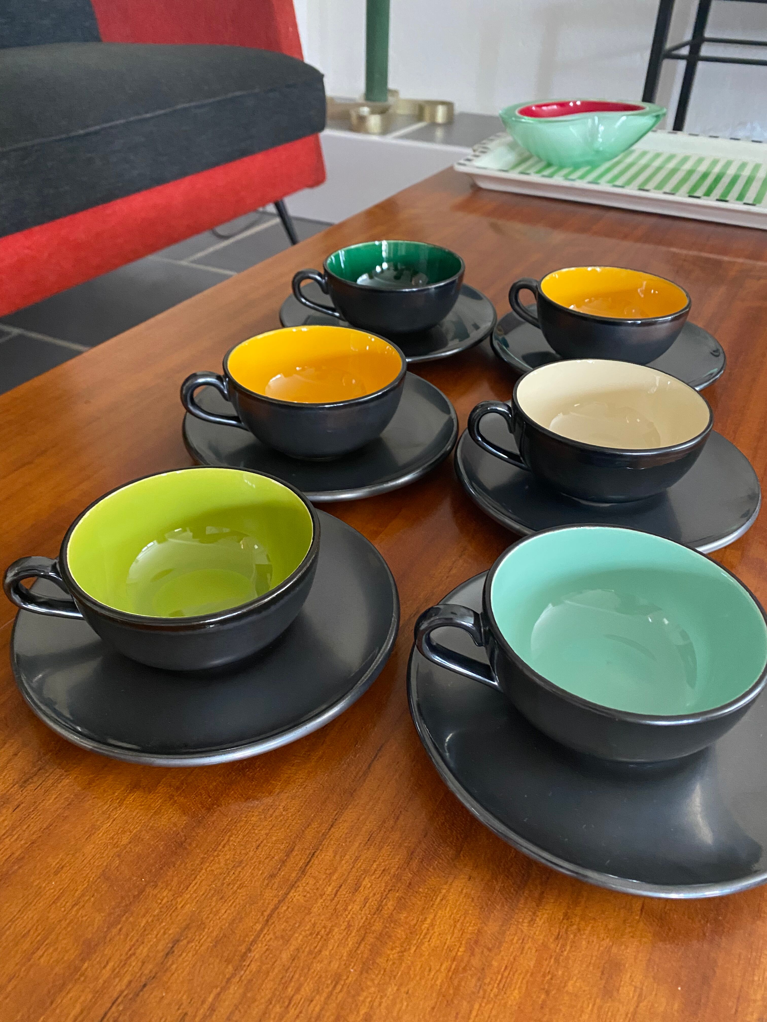 Service 6 tasses saint clément vintage années 50