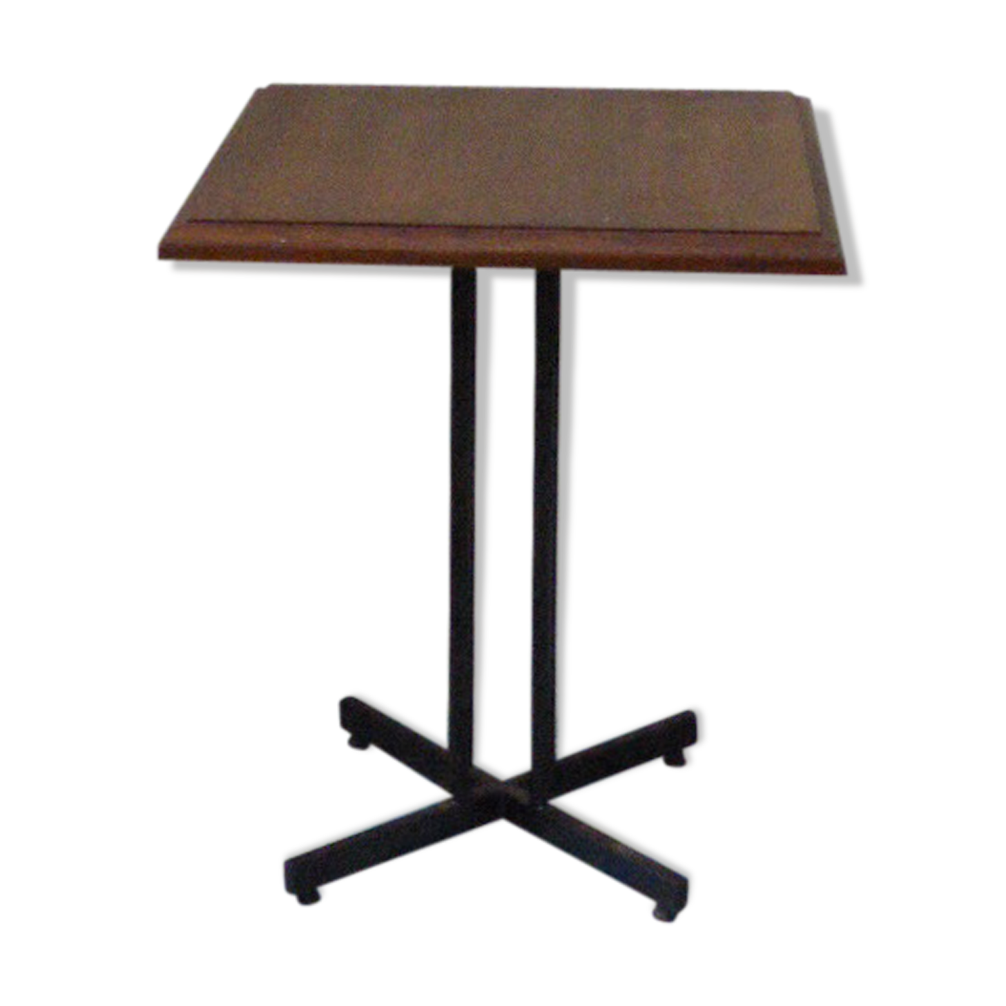 Table Bistro square wooden base metal vintage 1950/60