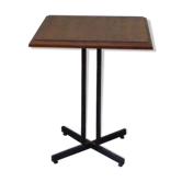 Table Bistro square wooden base metal vintage 1950/60