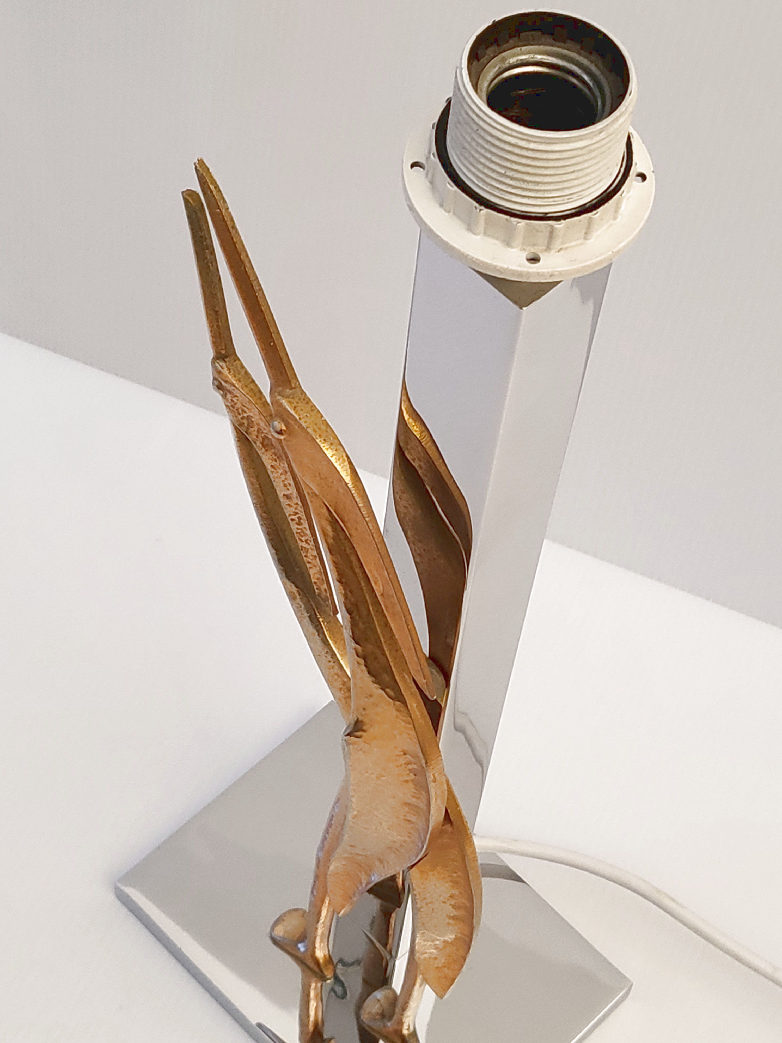 Vintage heron lamp 1970