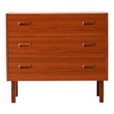 Vintage teak chest of drawers with three drawers