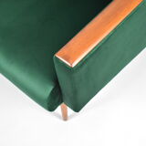 Vintage velvet armchair, 1970, mid century, green bottle color