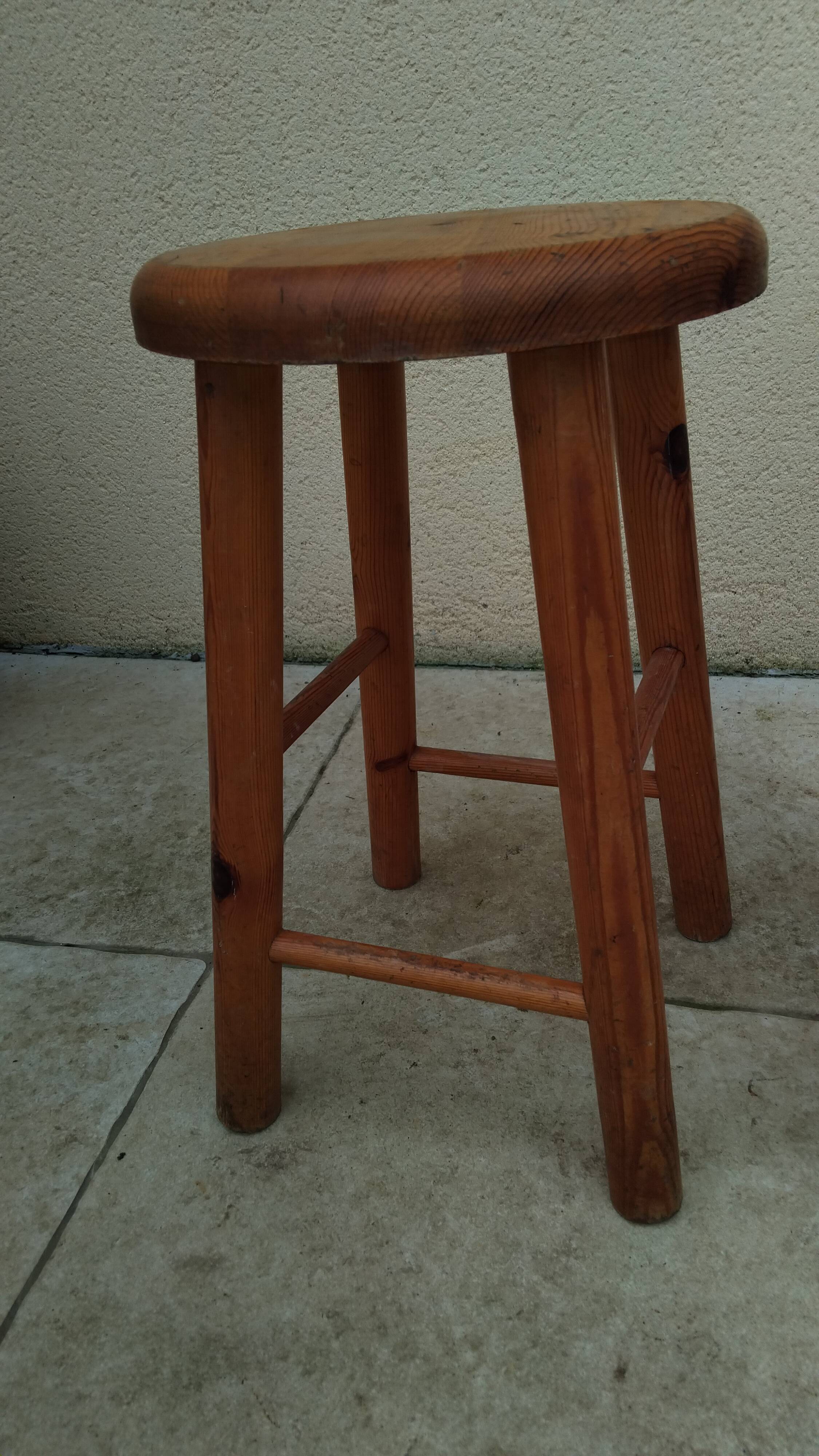 Pair of vintage pine stools