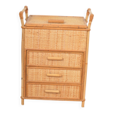 Small rattan chest of drawers