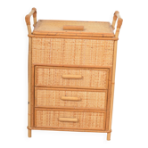 Small rattan chest of drawers