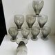 Ensemble de 9 verres à liqueur art déco en verre fumé années 30-40