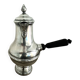 Silver-plated metal chocolate pot stamped ARGIT SFOA with an ebony handle.