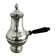 Silver-plated metal chocolate pot stamped ARGIT SFOA with an ebony handle.