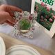 Antique porcelain mirror pink pattern