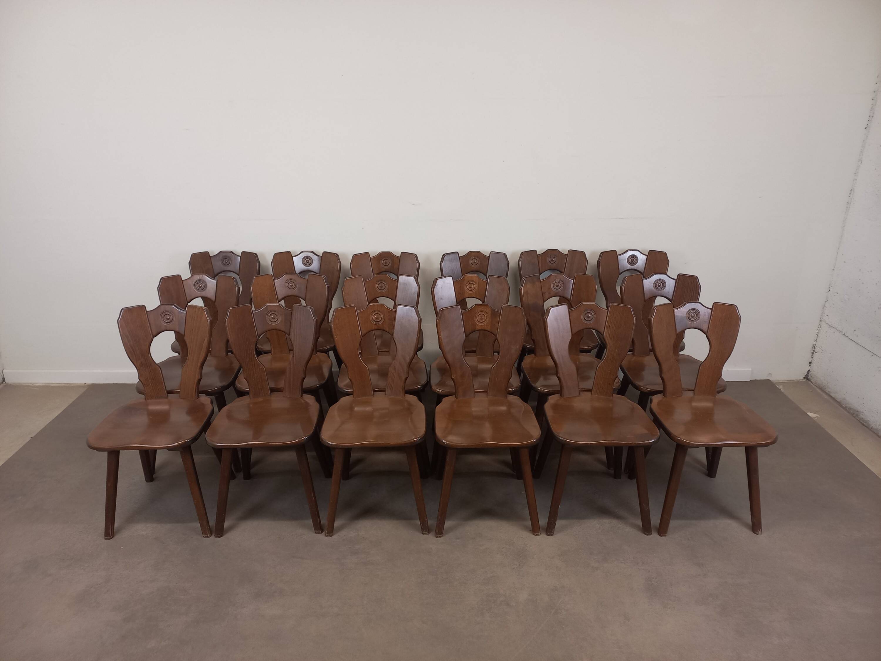 Set of 6 brutalist bistro chairs