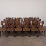Set of 6 brutalist bistro chairs