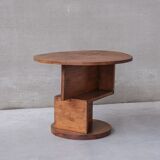 Table centrale moderniste en chêne français du milieu du siècle