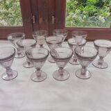 12 old bistro glasses