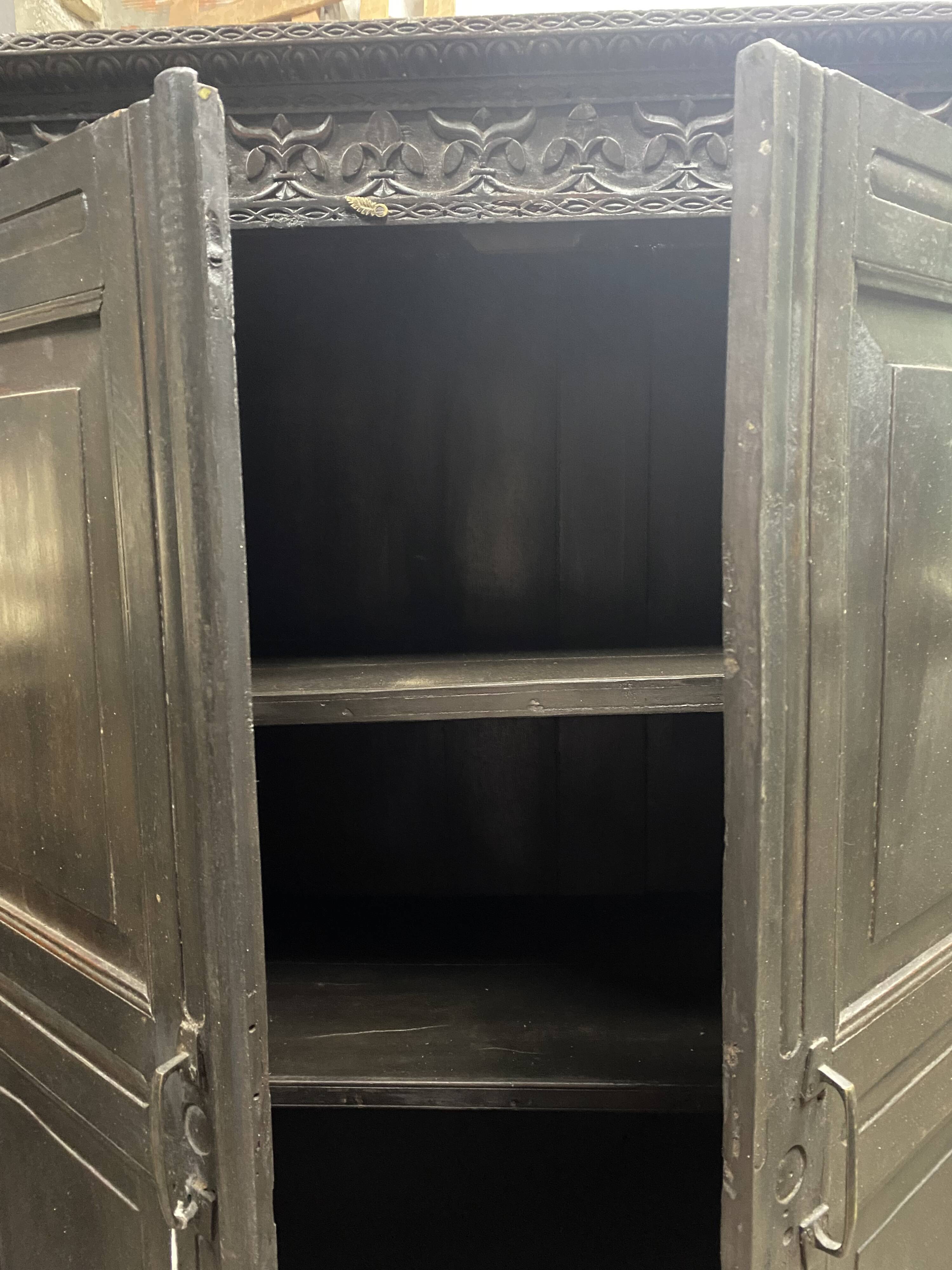 Black lacquered teak cabinet