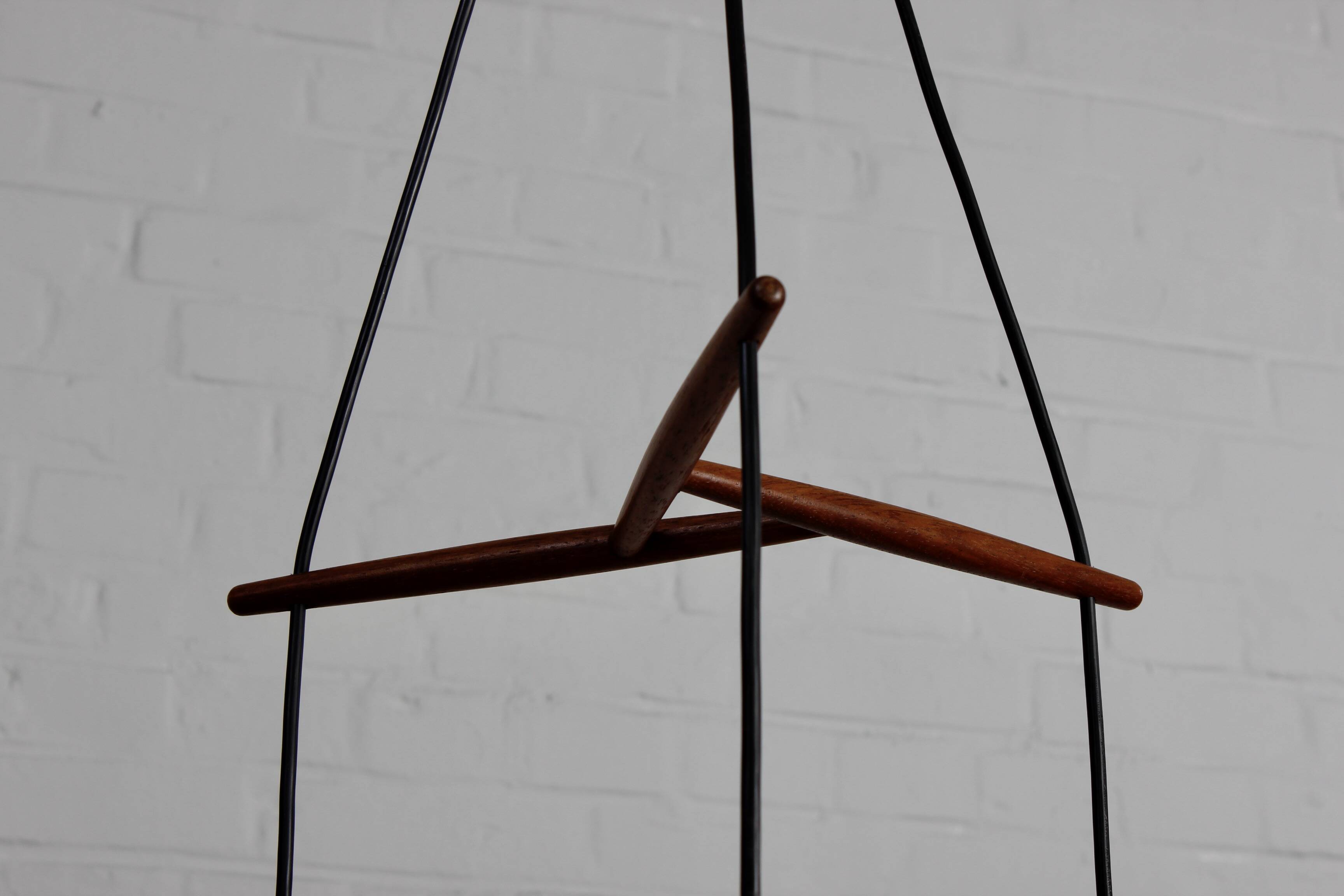 Three-flame Danish ceiling lamp teak vintage