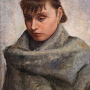 Italian painting portrait of a woman in Impressionist style