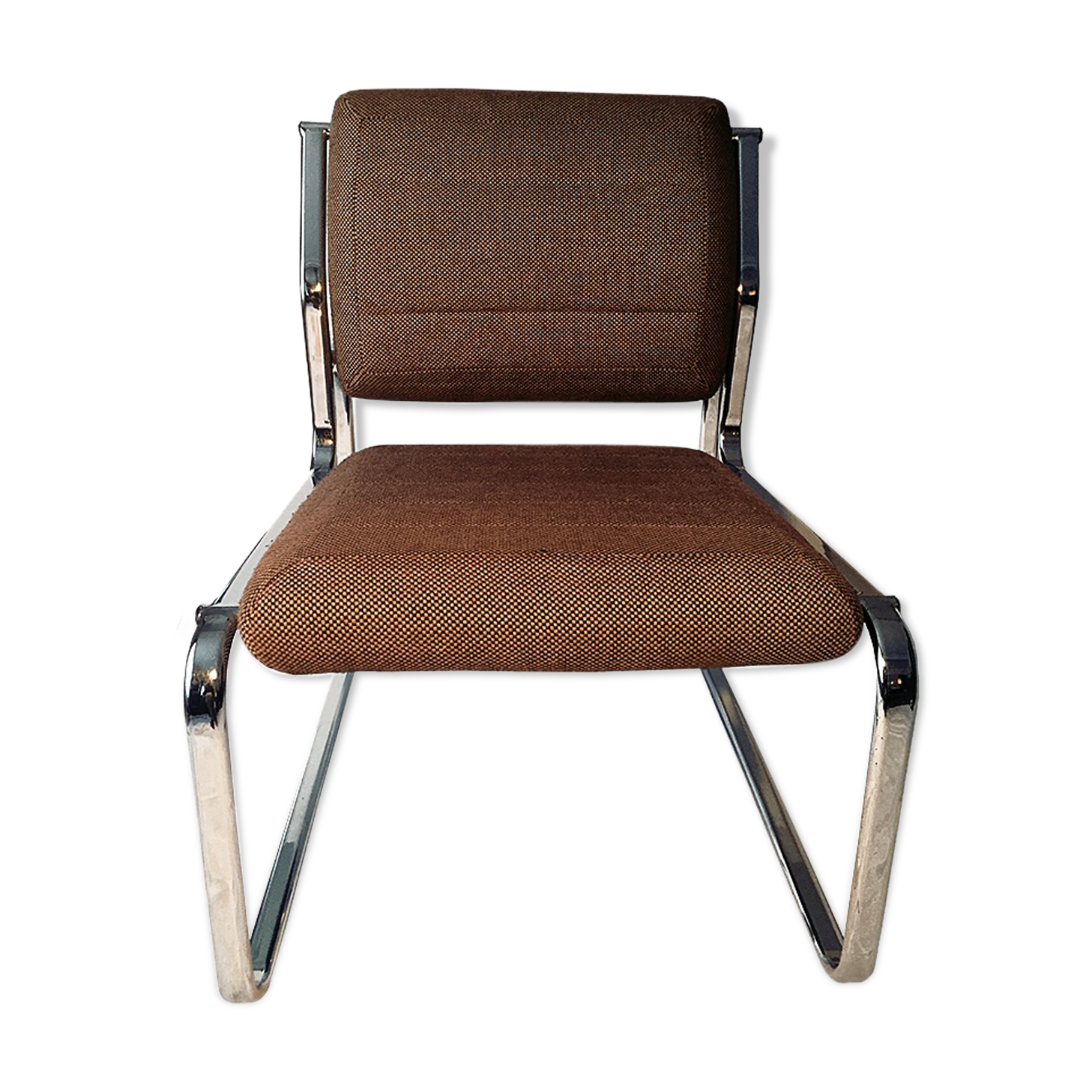 Atal wool and chrome chairs, from the 1970s, set of 2