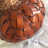 Japanese Ikebana vase in woven bamboo